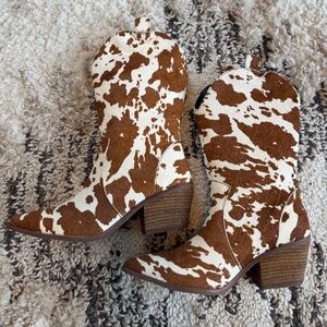 Dingo Cow Print Cowboy Boots
